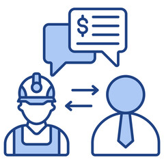 Negotiation Blue Icon
