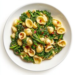 8K resolution image of Orecchiette con Cime di Rapa dish