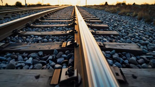 Railway Tracks Stretching into the Distance