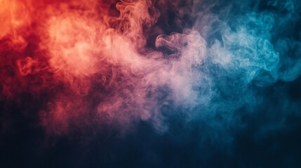 Fototapeta premium A group of smoke trails in different colors soaring through the sky, creating a vibrant display against a beautiful sky backdrop with backlighting, symbolizing unity, creativity, and modernity