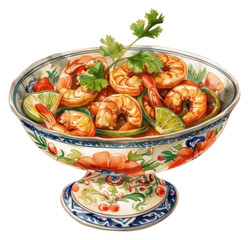 PNG Colorful shrimp dish illustration