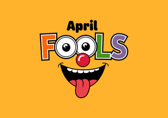 April Fools' Day Concept with a cartoon face.