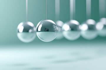 Hanging spheres create mesmerizing visual rhythm, reflecting lig