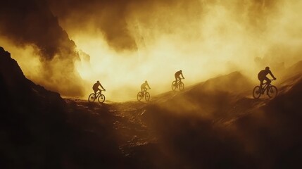 Thrilling Mountain Biking Adventure in Dramatic Landscape
