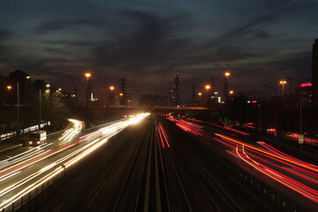 night traffic on the highway