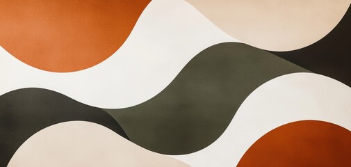 A muted autumn-inspired abstract design with gentle blends of warm brown, terracotta, and deep olive