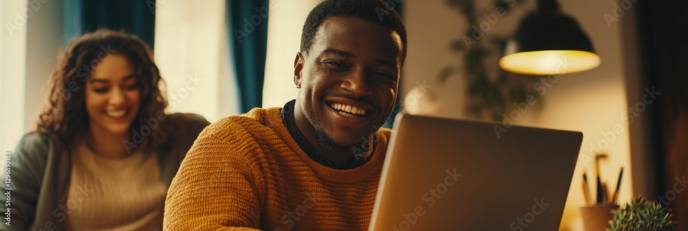 Poster vibrant video call with diverse friends sharing smiles and experiences during a casual online gather