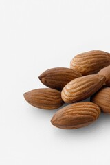 Natural almonds arranged beautifully, showcasing rich textures a