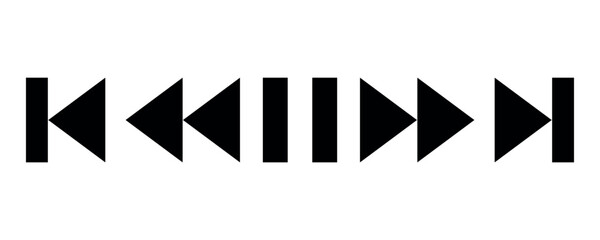 media player icons silhouette vector design with white background