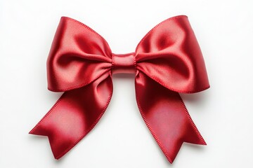 Naklejka premium A detailed close up image of a vibrant red bow on a white background
