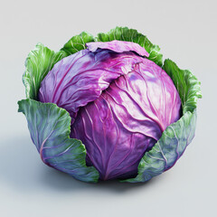 Obraz premium Vibrant Red Cabbage Closeup Studio Shot