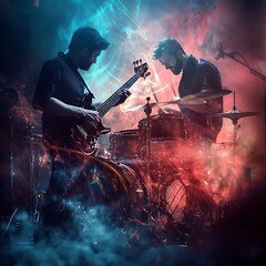 Dramatic live music atmosphere capturing rhythm passion and energy in concert