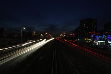 night traffic on the highway