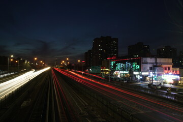 night traffic on the highway