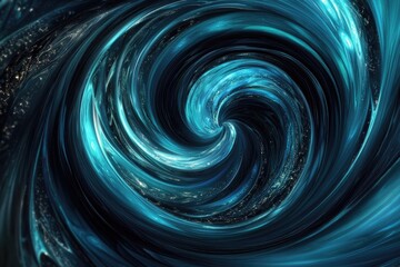 Abstract swirling vortex of teal and blue energy cosmic nebula swirling galaxy spiral