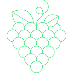 Grapes single vector icon illustration