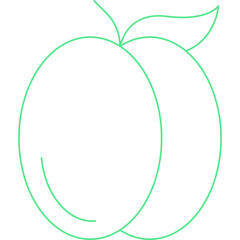 Peach single vector icon illustration