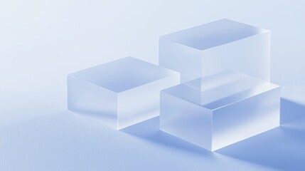 Obraz premium Frosted glass effect with subtle geometric shadows, forming an abstract minimalist background
