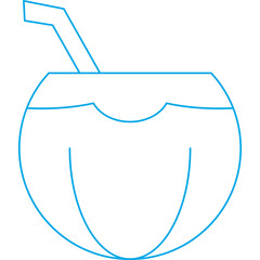 Coconut single vector icon illustration