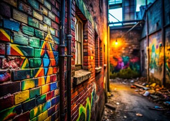Fototapeta premium Urban Graffiti Art: Decaying Wall with Bold Tag, Grungy Street Art Photography