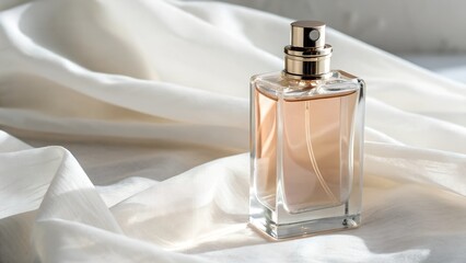 Perfume Bottle on Silk Fabric