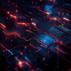 Obraz premium Digital background for tech, AI, data, audio, graphics, and more . ai generative