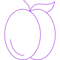 Peach single vector icon illustration
