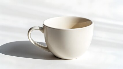 Empty White Mug on White Background