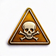 sign danger poison  skull isolated on white