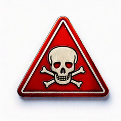 sign danger poison  skull isolated on white