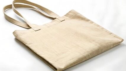 Beige Canvas Tote Bag