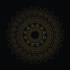Decorative golden mandala wallpaper