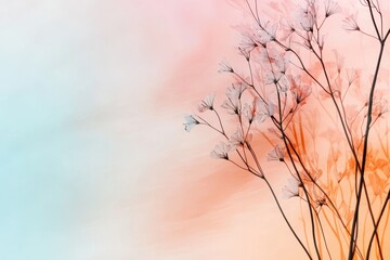 Obraz premium A warm ethereal glow merging seamlessly into a smooth pastel backdrop, evoking tranquility