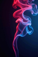 Fototapeta premium Abstract Swirling Vapor in Vivid Red and Blue Hues, a Captivating Study of Fluid Dynamics and Color Mixing