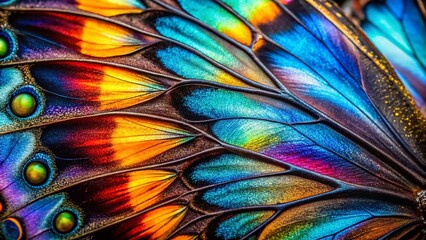Obraz premium Vibrant Butterfly Wing Macro Photography: Nature's Intricate Design