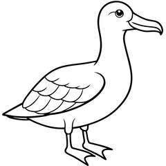 Albatross Silhouette in One-Line Vector Art