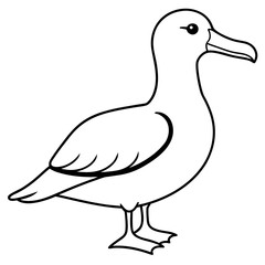 Albatross Silhouette in One-Line Vector Art