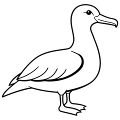 Albatross Silhouette in One-Line Vector Art