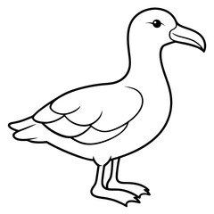 Albatross Silhouette in One-Line Vector Art