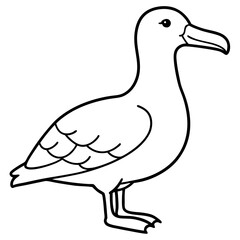 Albatross Silhouette in One-Line Vector Art