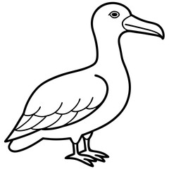 Albatross Silhouette in One-Line Vector Art