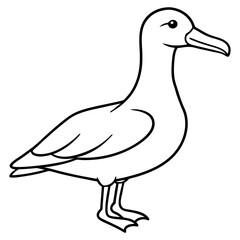 Albatross Silhouette in One-Line Vector Art