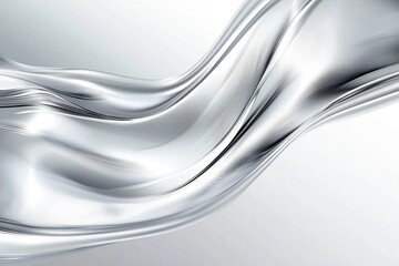 Naklejka premium High-end minimalist background with platinum waves flowing in an elegant abstract motion