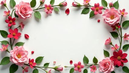 Fototapeta premium floral frame for text on white background