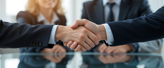 Business Partners Shaking Hands in Agreement