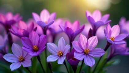 Obraz premium Collection of blooming violet flowers in a set, violet, bunch