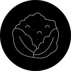 Cauliflower single vector icon illustration