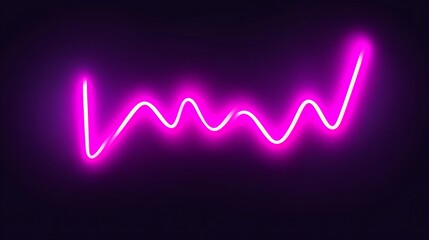 A glowing neon light displays a waveform pattern on a dark background
