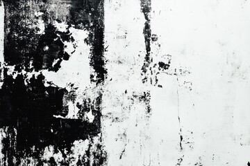 Fototapeta premium abstract grunge black and white distressed wall texture with rough, weathered, and scratched surface