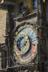 Detail of the Prague Astronomical Clock, attached to the Old Town Hall in Prague, the capital of the Czech Republic